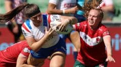 Image caption, Hat-trick hero Connie Boyd was one of three England debutants against Wales